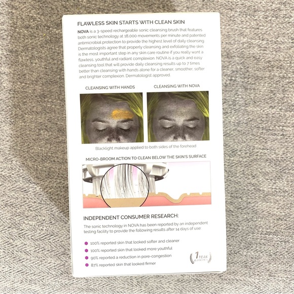 NOVA antimicrobial cleansing brush for face, NEW in box! - Picture 8 of 13